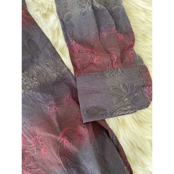 Visconti Men's Long Sleeve Floral Shirt - Size L - Red & Grey - Button-Up casual - Picture 4 of 6